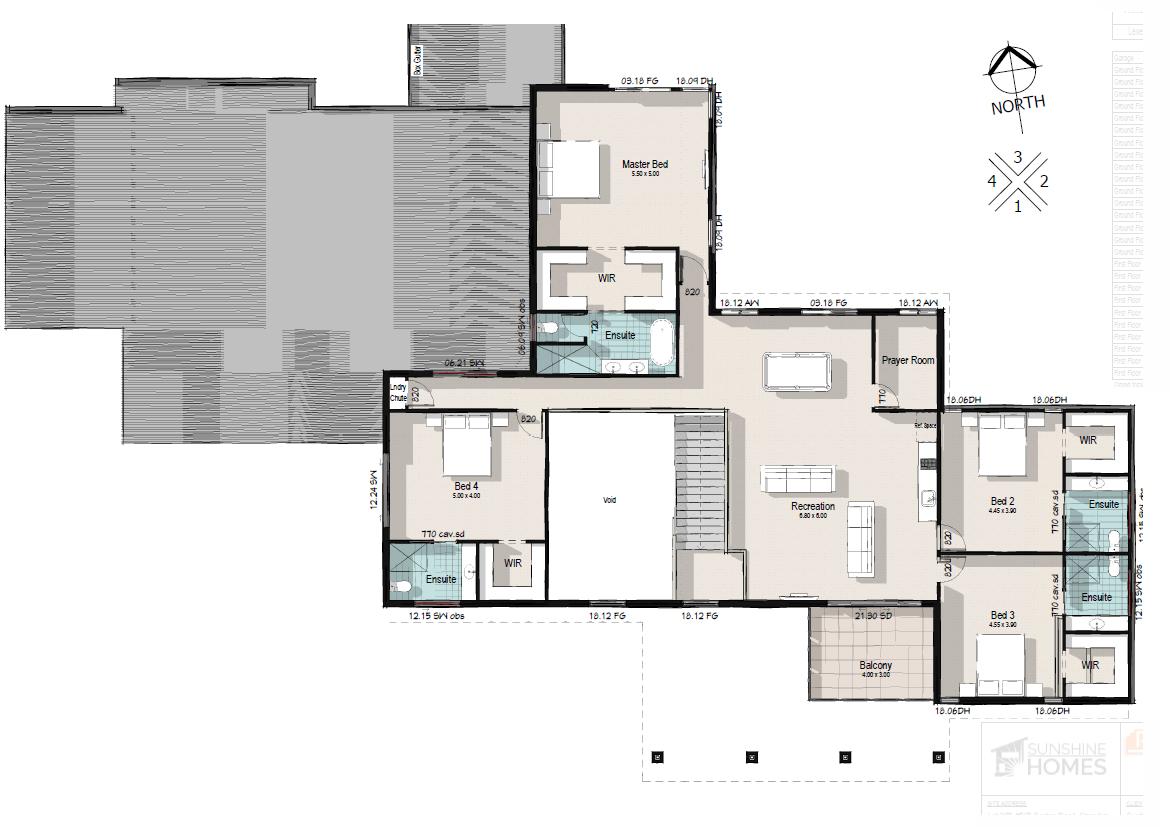 Boston Acreage House Plan - Upper Floor